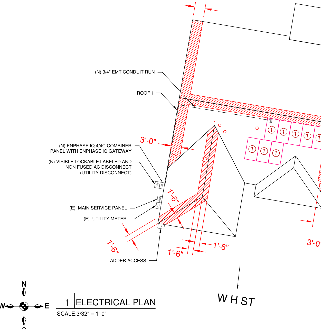 Electrical Plan engineering drawing from permit set